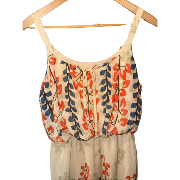 Jonathan Martin Orange and Blue Floral Midi Dress - Picture 7 of 8